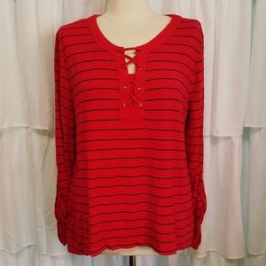 Croft&Barrow Lace Up Top